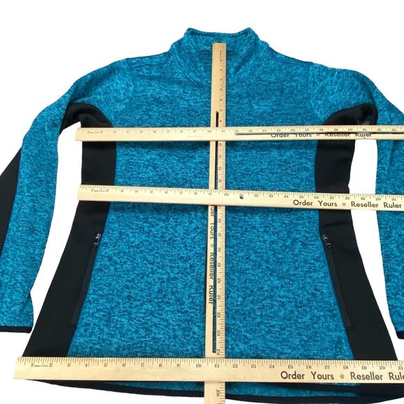 Marc New York Jacket Women Large Turquoise Space Dye Fleece Long Sleeve Full Zip - Picture 3 of 11